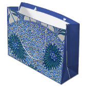 SAC CADEAU D'ART CHINOIS BLEUE MODÈLE FLORAL (Dos Angle)