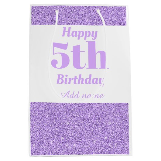 Sac cadeau de 5e anniversaire élégant et personnal (Devant)