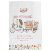 Sac cadeau de Baby shower de hérisson rose cultivé (Dos)