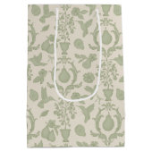 Sac Cadeau de Baby Shower Vert Sauge Forme de Poir (Dos)