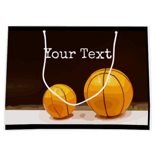 Sac cadeau de basket-ball sur arrière - plan noir (Devant)