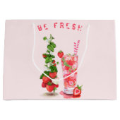 Sac Cadeau de Boisson Fraise Fraîche - Texte Perso (Devant)