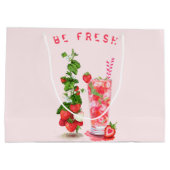 Sac Cadeau de Boisson Fraise Fraîche - Texte Perso (Dos)