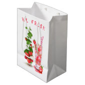 Sac Cadeau de Boisson Fraise Fraîche - Texte Perso (Devant Angle)