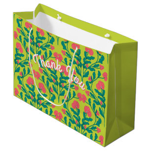 Sac Cadeau de Branche de Fleur Vert Citron