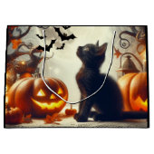 Sac cadeau de chat noir Halloween mignon (Devant)
