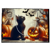 Sac cadeau de chat noir Halloween mignon (Dos)