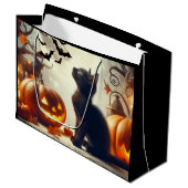 Sac cadeau de chat noir Halloween mignon (Devant Angle)