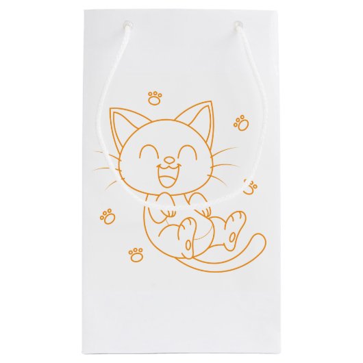 Sac cadeau de chat tiré à la main (Dos)