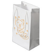 Sac cadeau de chat tiré à la main (Dos Angle)