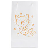 Sac cadeau de chat tiré à la main (Devant)