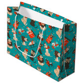 Sac Cadeau de Chiens de Noël Festif (Devant Angle)