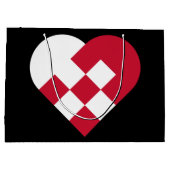 Sac cadeau de coeur de Yule scandinave - Grand (Dos)