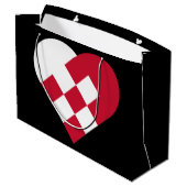 Sac cadeau de coeur de Yule scandinave - Grand (Dos Angle)