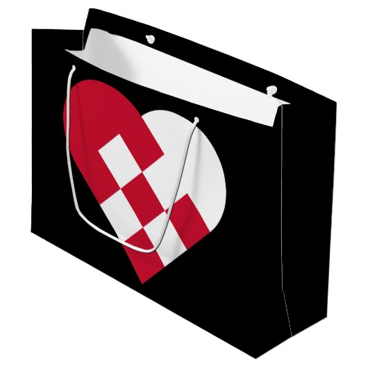 Sac cadeau de coeur de Yule scandinave - Grand (Devant Angle)