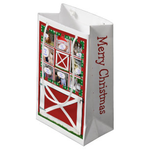 Sac cadeau de couleur rouge porte de grange 8 ou 1