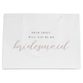 Sac cadeau de demoiselle d'honneur en calligraphie (Devant)