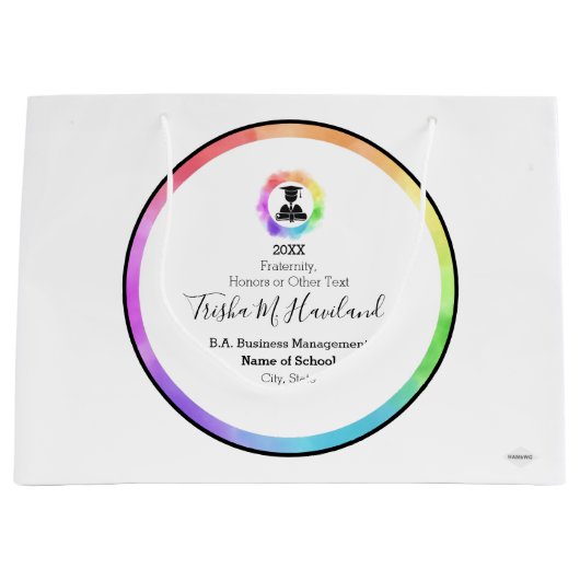 Sac cadeau de diplôme Aquarelles HAMbyWG (Devant)