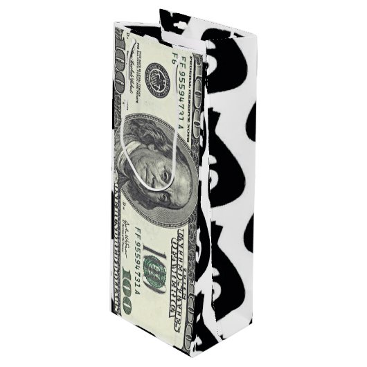 Sac cadeau de facture de cent dollars (Devant Angle)