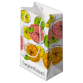 Sac cadeau de félicitations Citrus petit (Devant Angle)