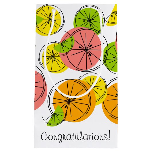Sac cadeau de félicitations Citrus petit (Devant)