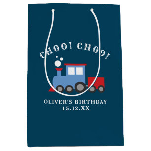 Sac cadeau de fête d'anniversaire du train