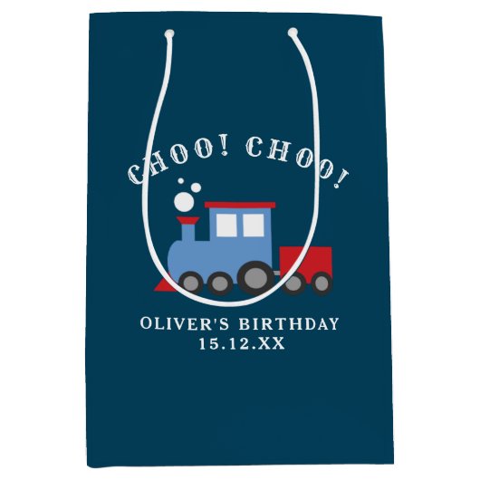 Sac cadeau de fête d'anniversaire du train (Devant)