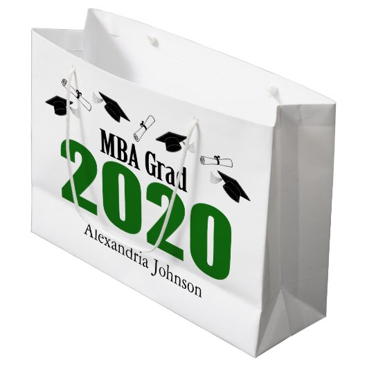 Sac cadeau de fin d'études MBA 2020 (vert) (Devant Angle)