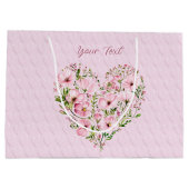 Sac cadeau de fleurs de coeur rose (Dos)