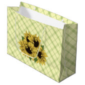 Sac cadeau de fleurs de soleil joyeux sur Plaid (Devant Angle)