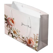 Sac cadeau de fleurs roses et blanches décoratives (Dos Angle)