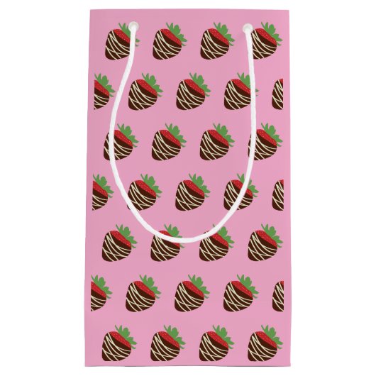 Sac cadeau de fraises enrobées de chocolat (Devant)