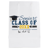 Sac cadeau de graduation en typographie jaune bleu (Dos)