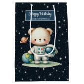 Sac cadeau de la fête de garçon avec l'astronaute  (Dos)