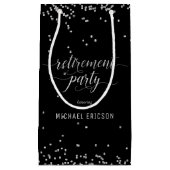 Sac cadeau de la fête de retraite Elégant Argent, (Devant)