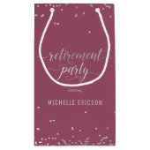 Sac cadeau de la fête de retraite Elégant Argent,  (Dos)