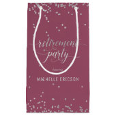 Sac cadeau de la fête de retraite Elégant Argent,  (Devant)