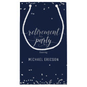 Sac cadeau de la fête de retraite Elégant Argent,  (Dos)