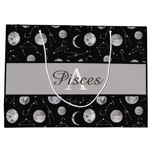 Sac cadeau de la lune de zodiac monogramme (Dos)