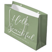 Sac Cadeau de la Saint-Valentin Écriture Élégante (Devant Angle)