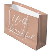 Sac Cadeau de la Saint-Valentin Écriture Élégante (Devant Angle)