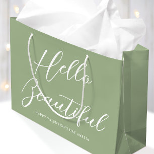 Sac Cadeau de la Saint-Valentin Écriture Élégante