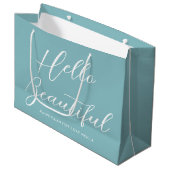 Sac Cadeau de la Saint-Valentin Écriture Élégante (Devant Angle)