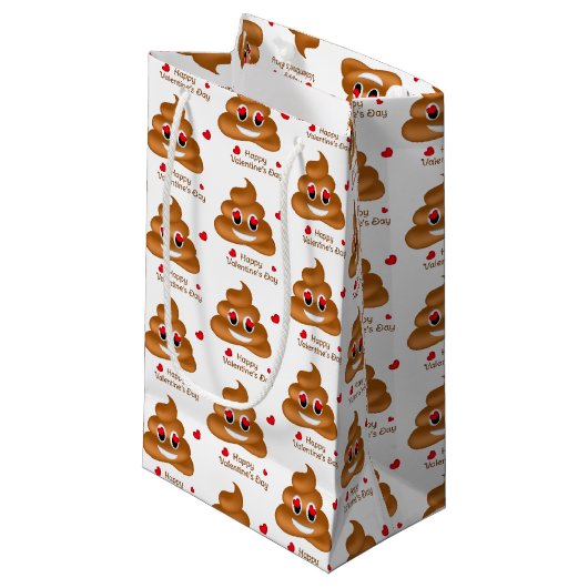 Sac cadeau de la Saint Valentin Emoji Poop de l'am (Devant Angle)