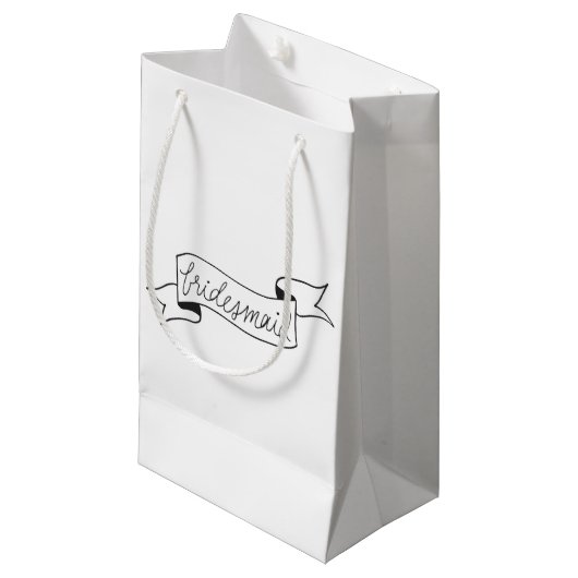 Sac cadeau de la servante Bridesmaid Banner Script (Devant Angle)