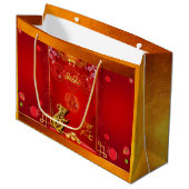 Sac cadeau de l'année 2020 L de Rat Rouge chinois (Devant Angle)