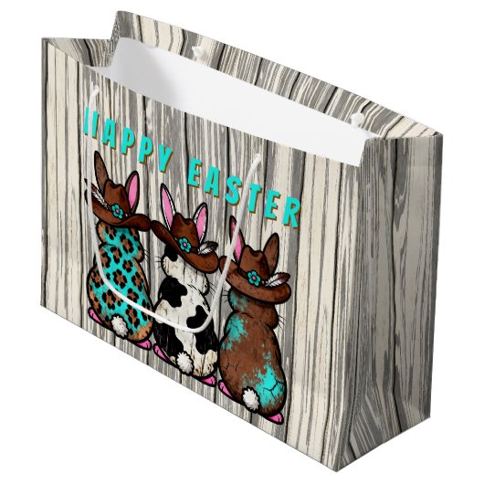 Sac Cadeau de Lapins de Pâques Occidentaux (Devant Angle)