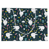 Sac cadeau de lapins floraux de printemps (Dos)