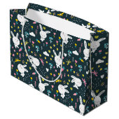 Sac cadeau de lapins floraux de printemps (Dos Angle)