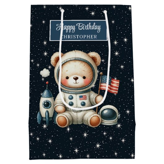 Sac cadeau de l'astronaute mignon pour fête d'anni (Dos)
